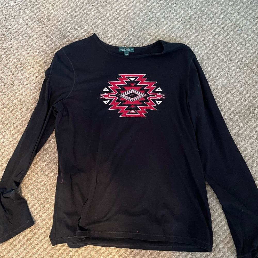Ralph Lauren women’s long sleeve T-shirt with southwestern design